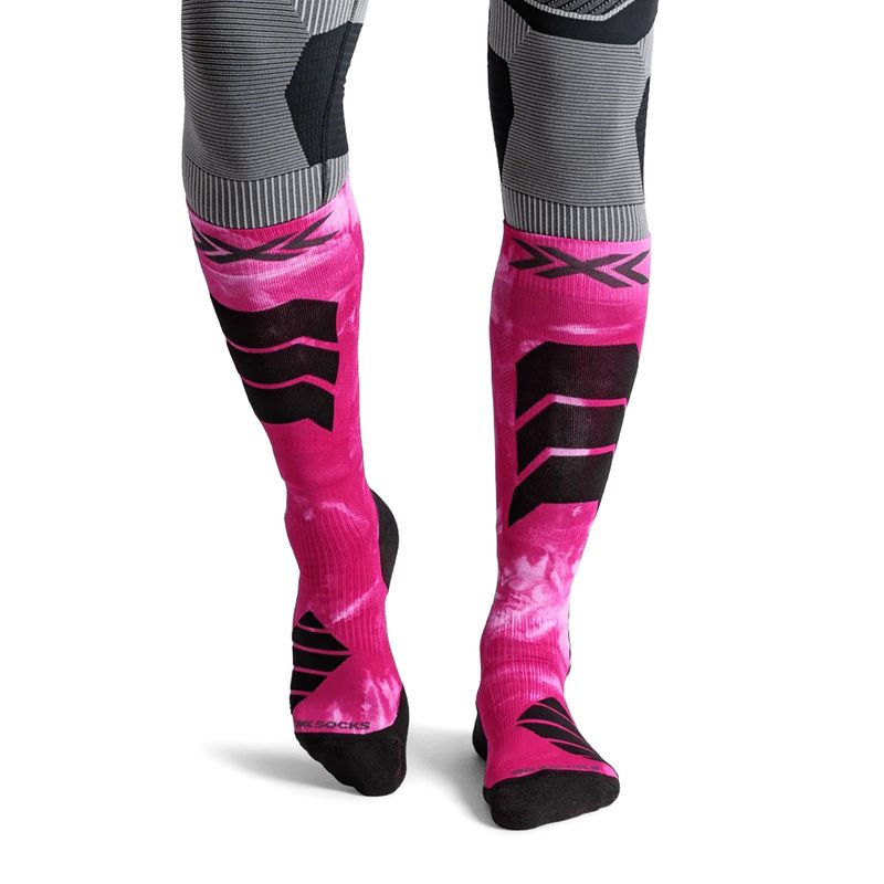 Lyžiarske ponožky X-Socks Ski Expert Wild Otc x black/fluo pink 2