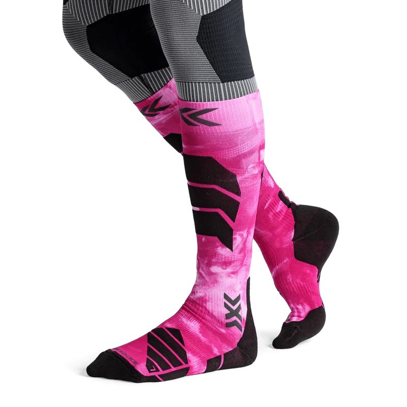 Lyžiarske ponožky X-Socks Ski Expert Wild Otc x black/fluo pink 4