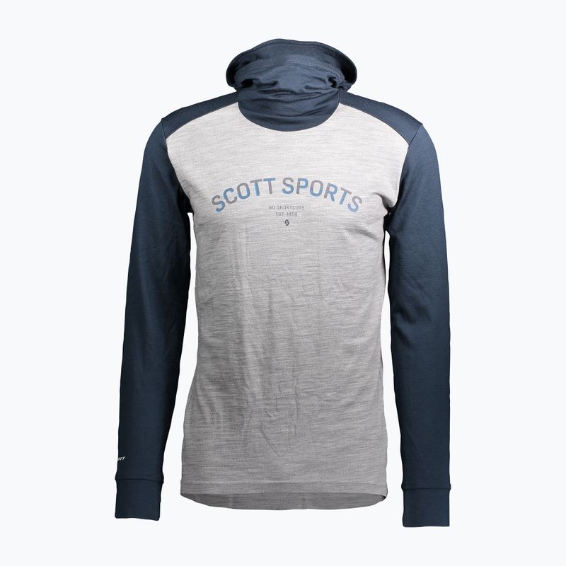 Pánska termálna mikina SCOTT Defined Merino Hoody tmavo modrá/svetlo šedá melanž