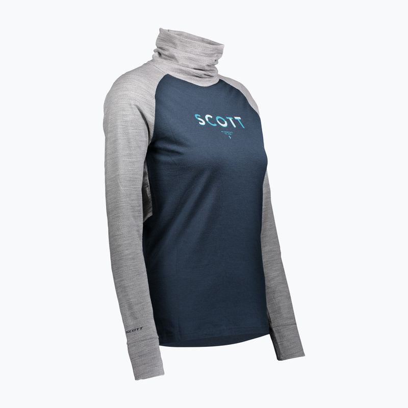 Dámska termoaktívna mikina SCOTT Defend Merino High Neck light grey melange/dark blue 3
