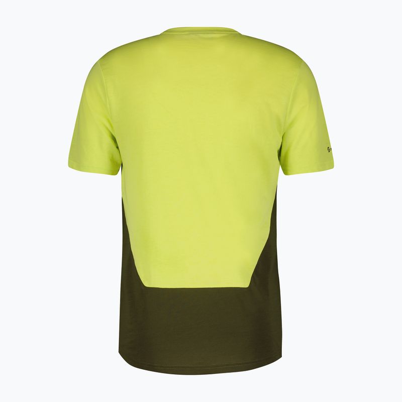 Pánsky cyklistický dres SCOTT Trail Flow DRI btter yellow/fir green 2