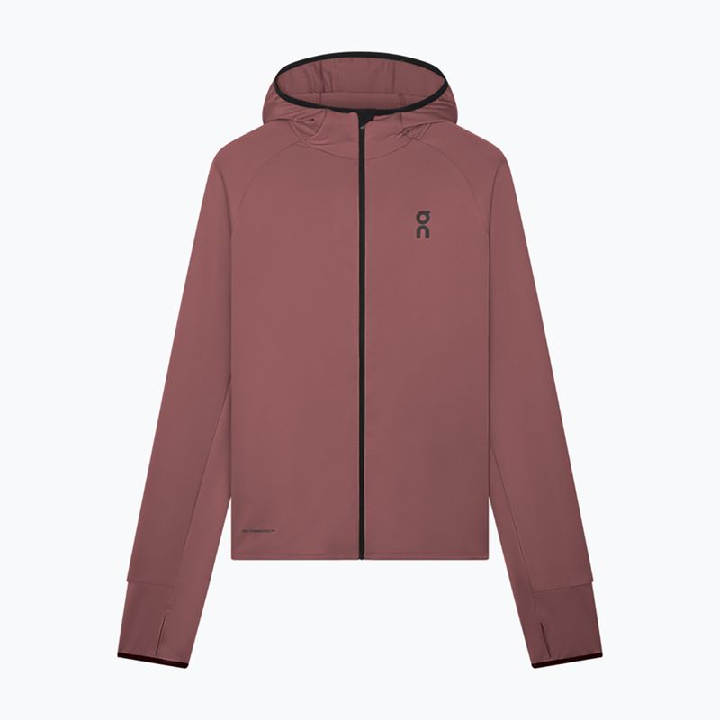 Pánska bežecká mikina On Climate Zip Hoodie barberry