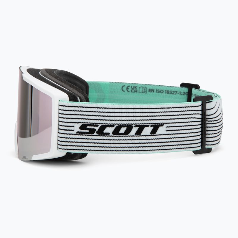 Lyžiarske okuliare SCOTT Shield white/mint green/& lavender chrome 4