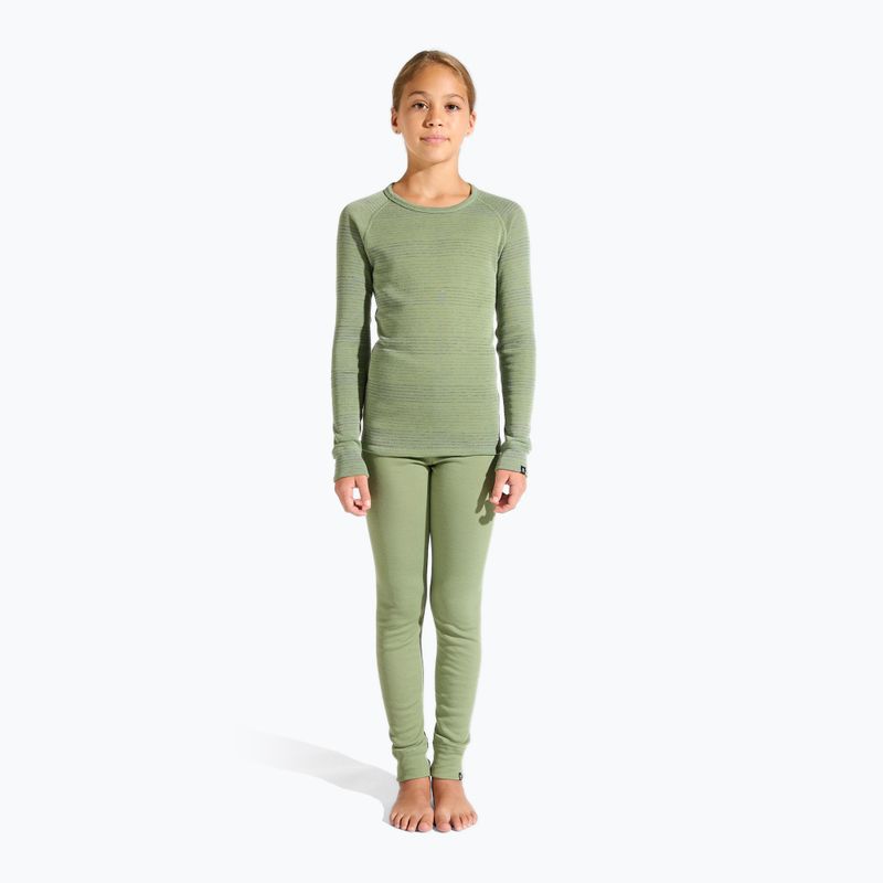 Detské termoprádlo ODLO Active Warm Eco Long steel grey melange/matte green