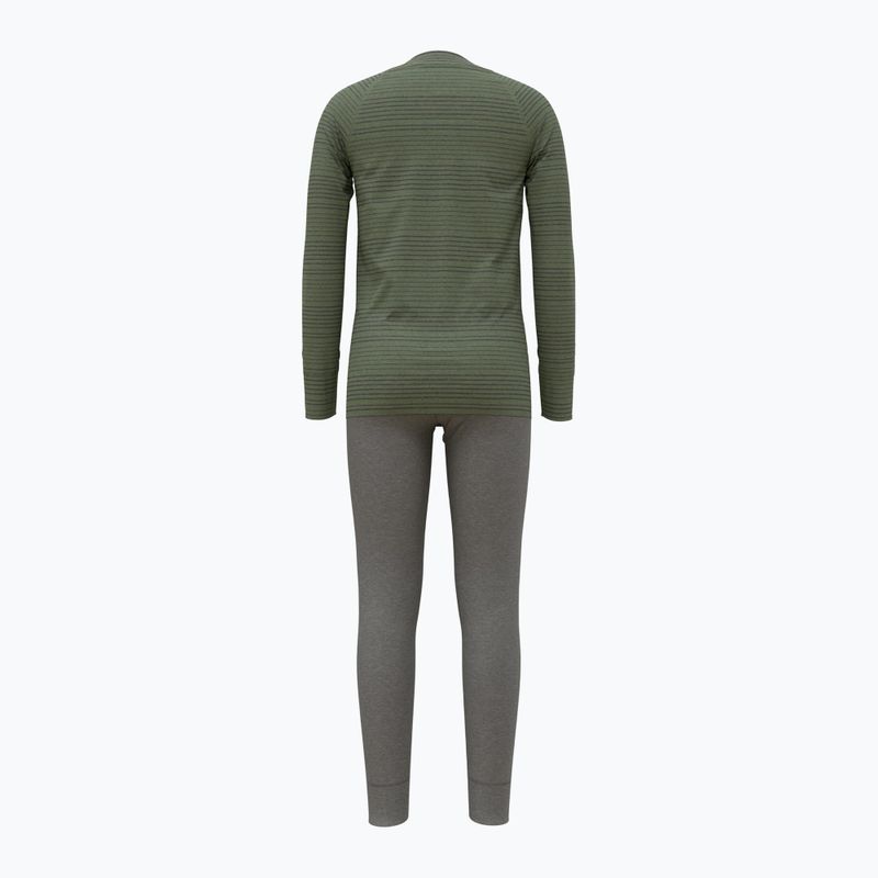 Detské termoprádlo ODLO Active Warm Eco Long steel grey melange/matte green 8