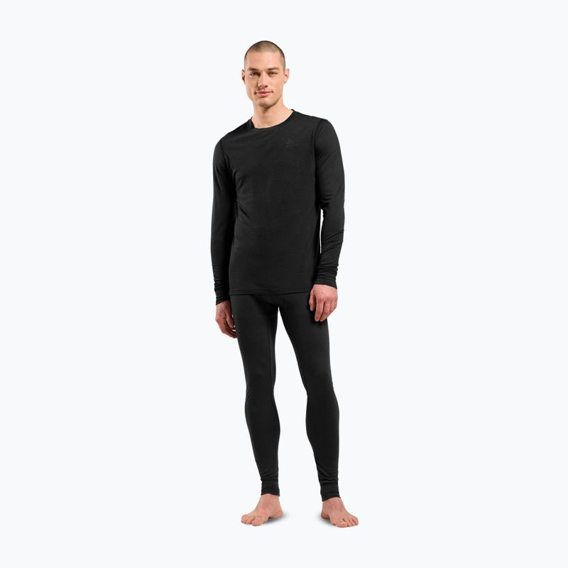 Pánska termo mikina ODLO Merino 200 Bl Top Crew Neck black 2