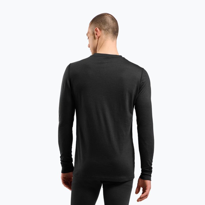 Pánska termo mikina ODLO Merino 200 Bl Top Crew Neck black 3