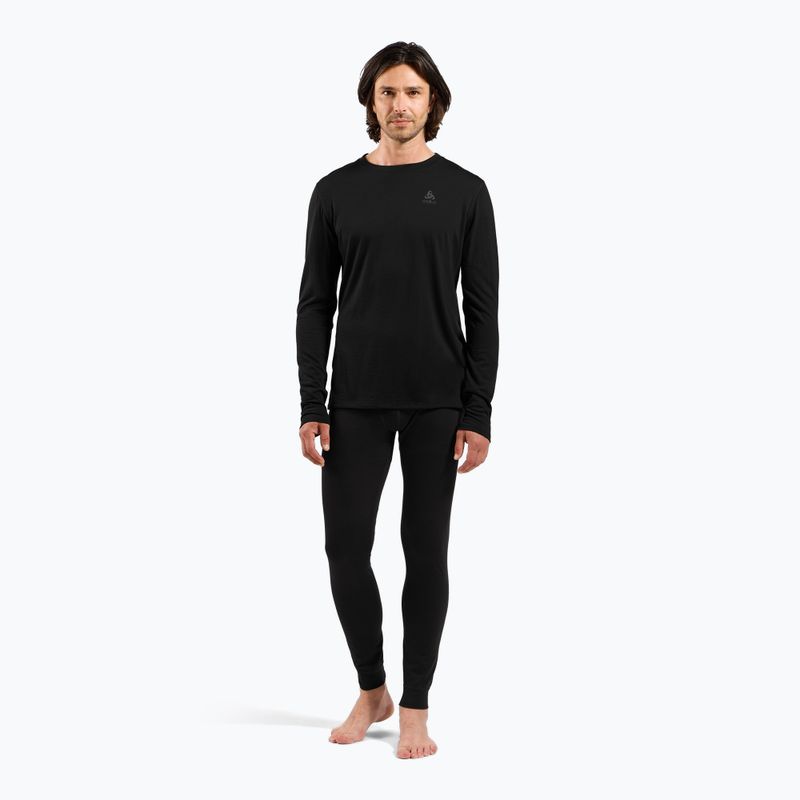 Pánske termo tričko longsleeve ODLO Merino 160 Bl Top Crew Neck black 2