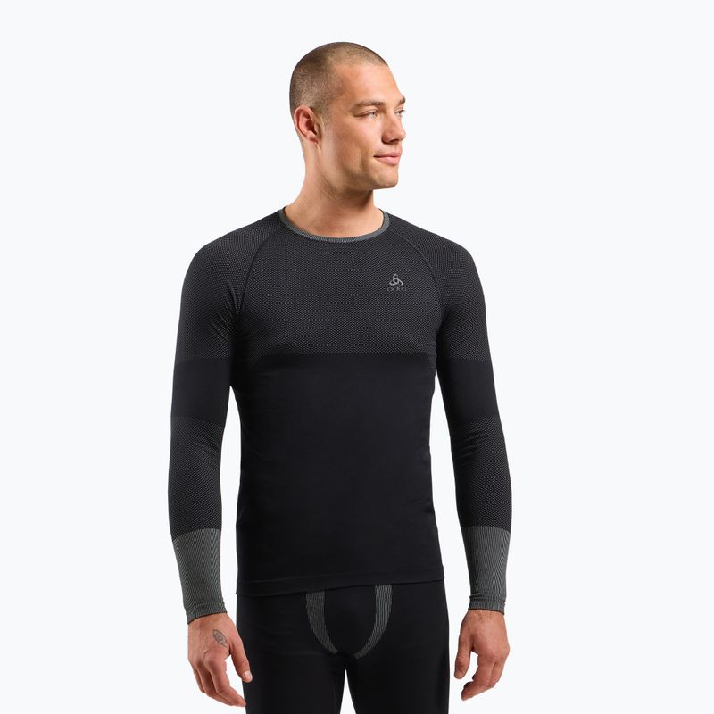 Pánska termoaktívna mikina ODLO Fundamentals Performance Warm Bl Top Crew Neck black