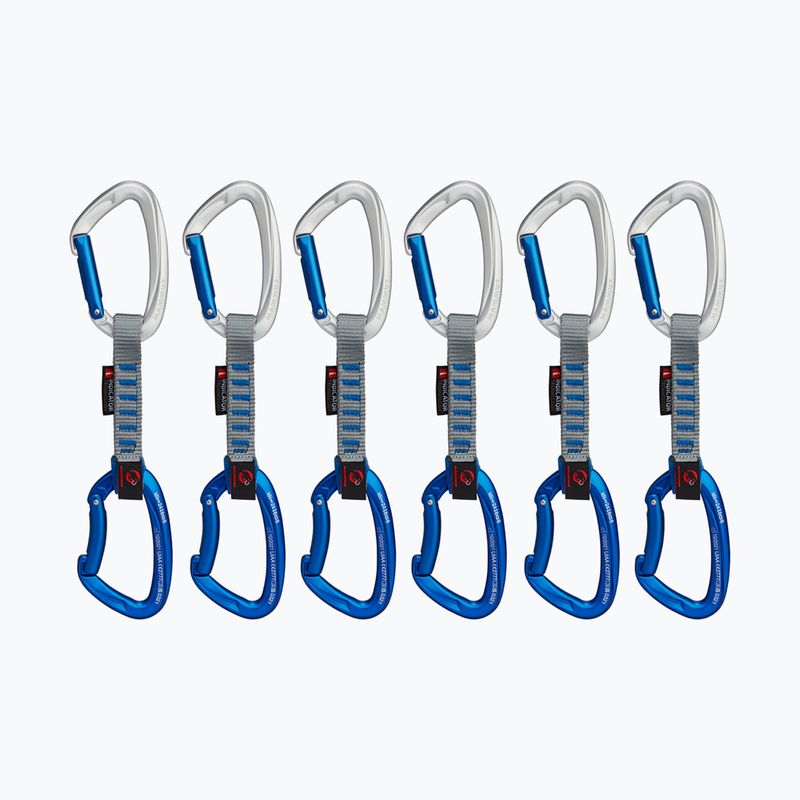 Mammut Crag Keylock Indicator lezecká expresná sada 6 ks strieborná ultramarínová