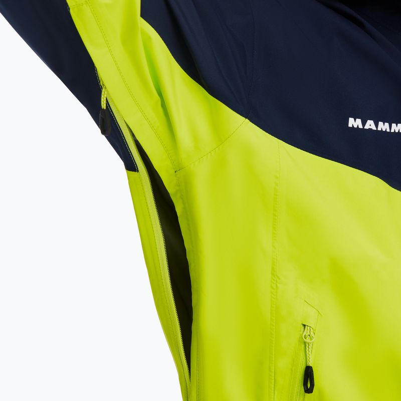 MAMMUT Convey Tour HS pánska bunda do dažďa zelená a tmavomodrá 4