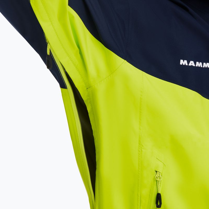 MAMMUT Convey Tour HS pánska bunda do dažďa zelená a tmavomodrá 7