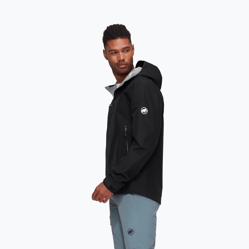 Pánska nepremokavá bunda Mammut Crater Light HS Hooded Jacket Men black 3