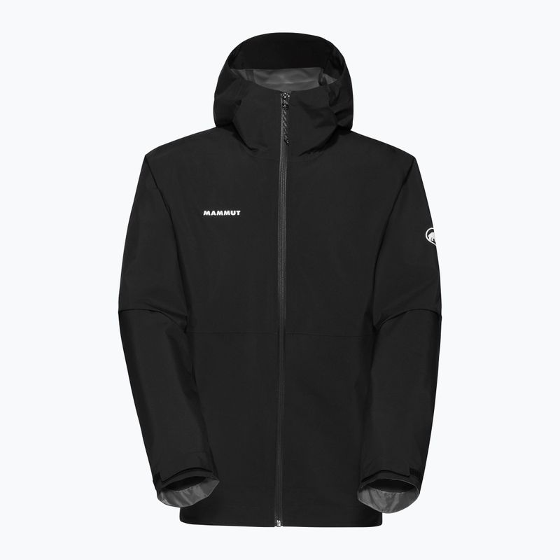 Pánska bunda do dažďa Mammut Linard Light HS s kapucňou čierna
