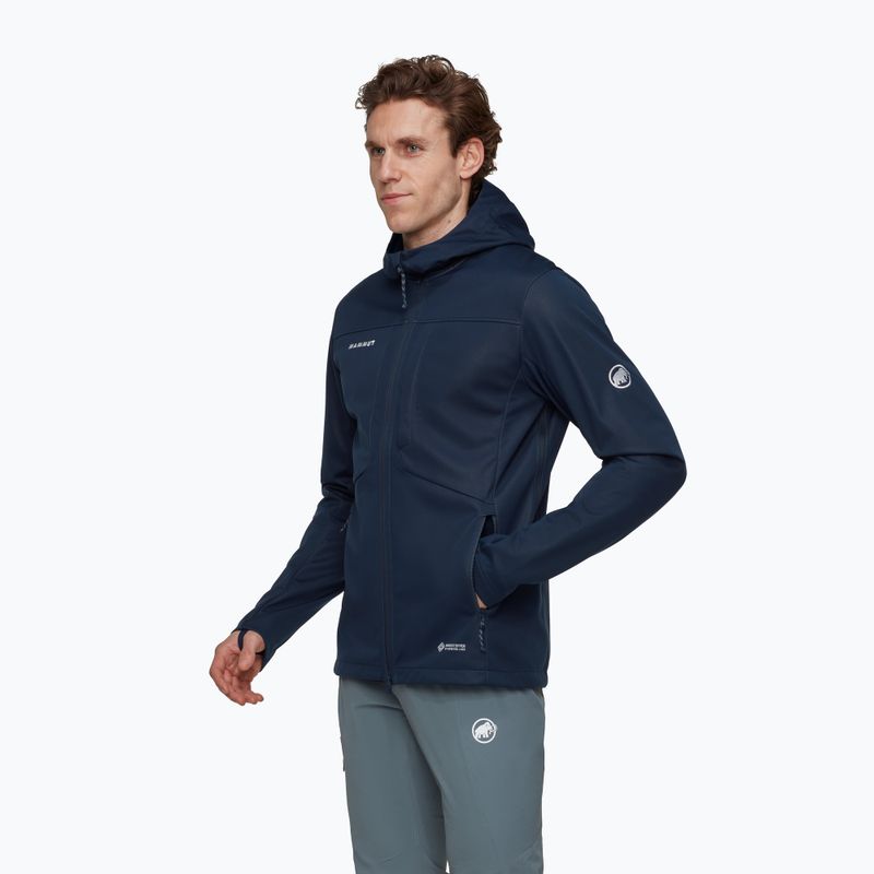 Pánska softshellová bunda Mammut Ultimate VIII Softshell Hooded navy 3