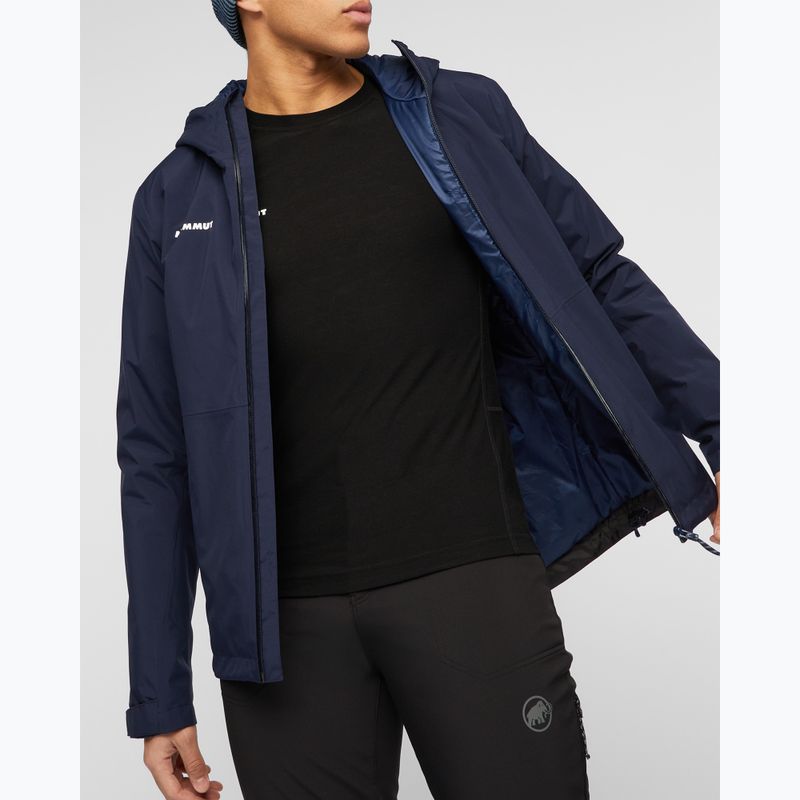 Pánska nepremokavá bunda Mammut Linard HS Thermo Hooded Jacket Men marine 5