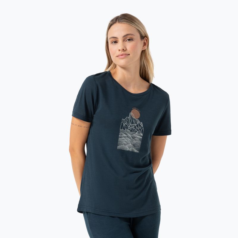 Dámske tričko super.natural Preikestolen Cliffs Tee blueberry/feather grey/copper