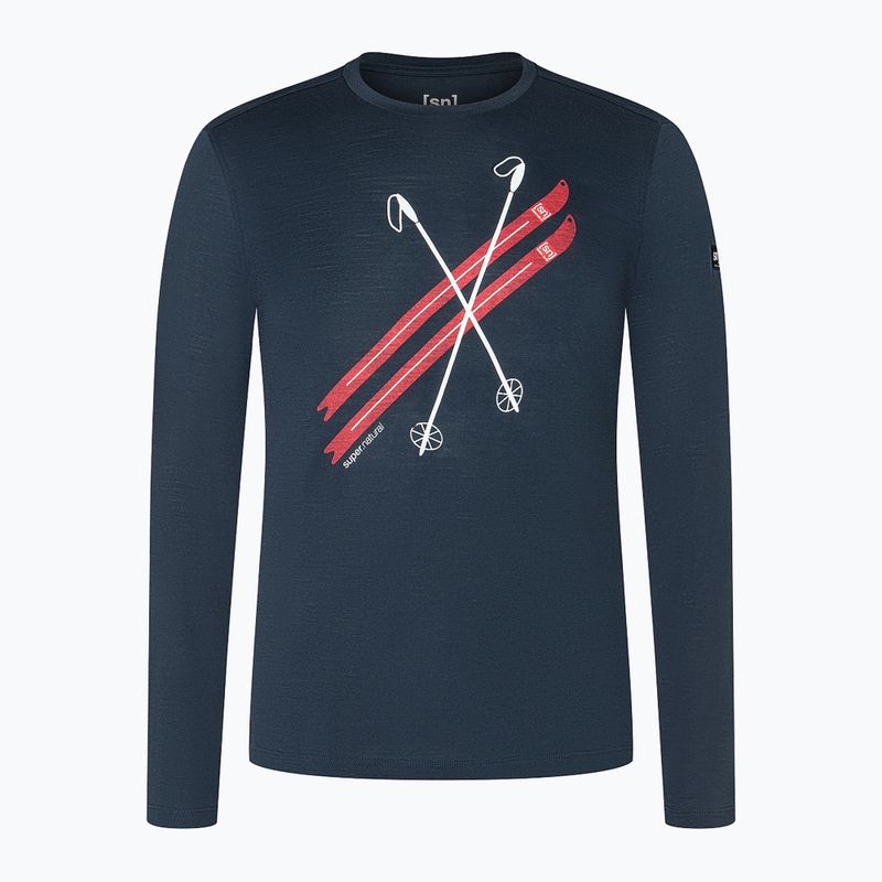 Pánsky longsleeve super.natural Kryssede Ski blueberry/fresh white/high risk red 3
