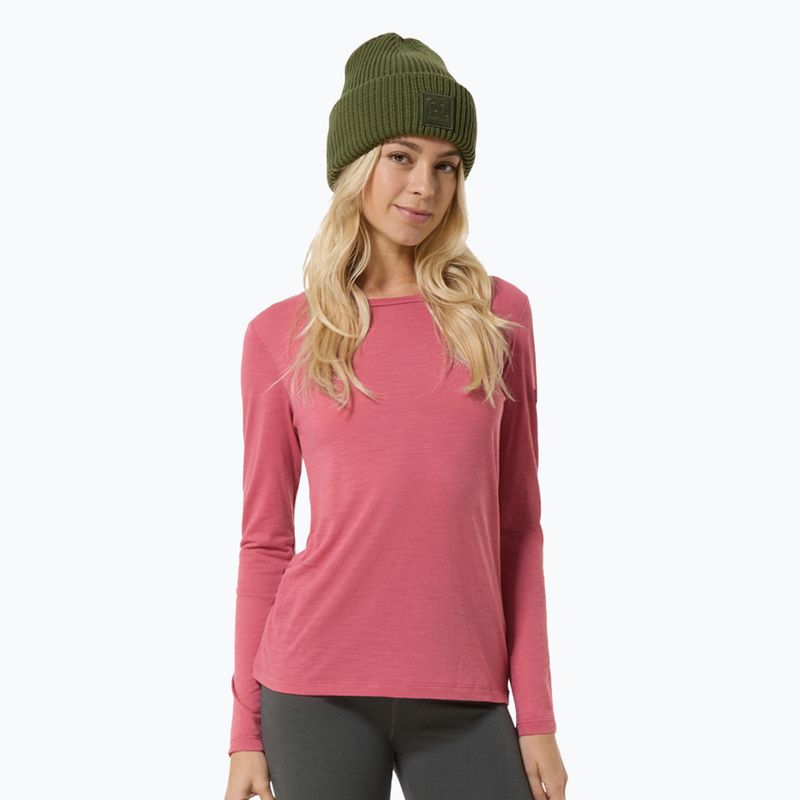 Dámske tričko longsleeve super.natural Little Heartwood mauve wood/white stone