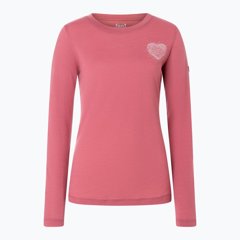 Dámske tričko longsleeve super.natural Little Heartwood mauve wood/white stone 4