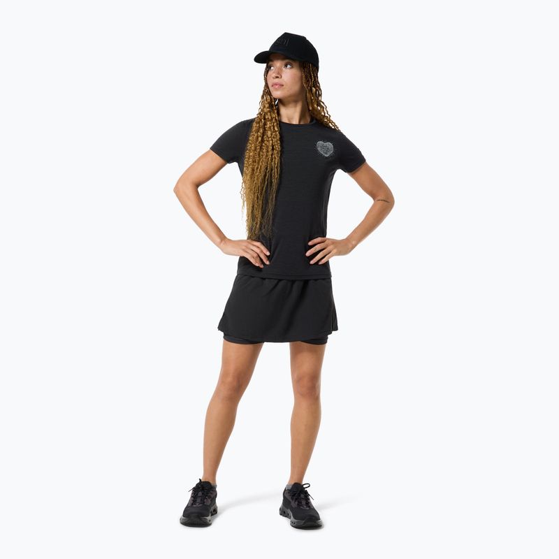 Dámske tričko super.natural Little Heartwood Tee jet black/feather grey 2