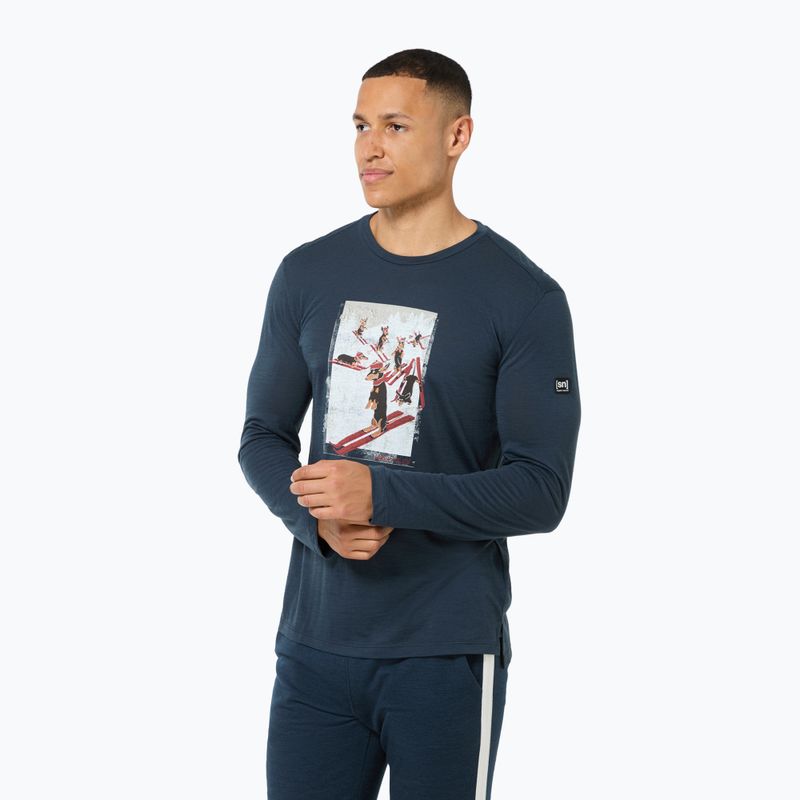 Pánske tričko longsleeve super.natural Dachshund Party blueberry/various