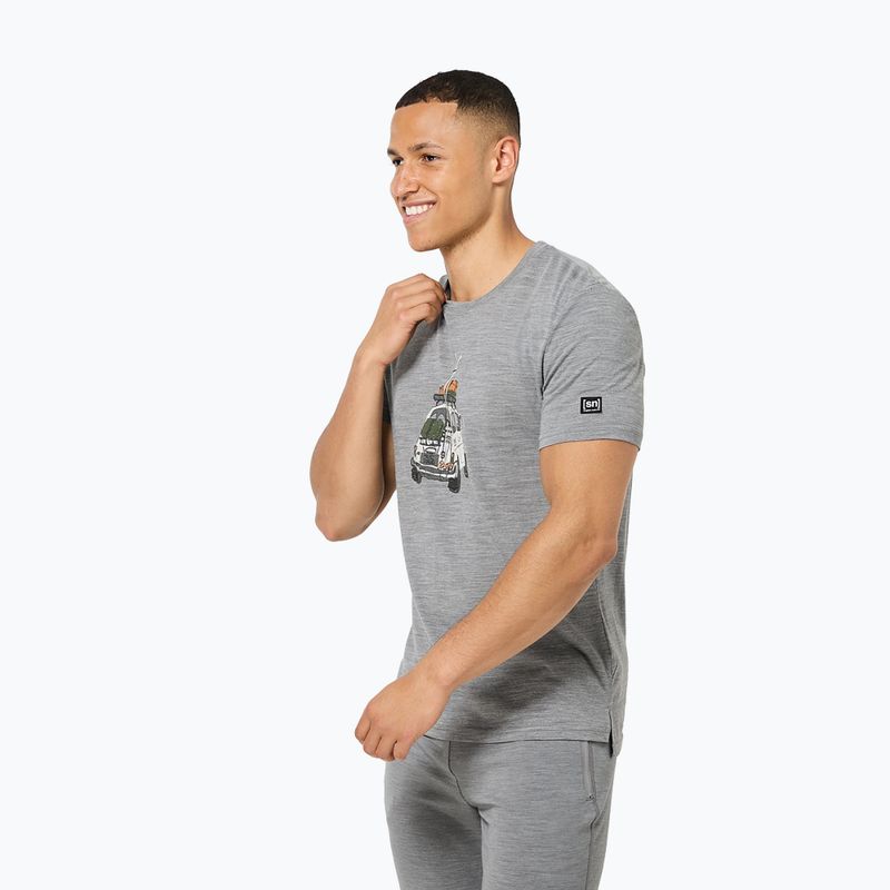 Pánske tričko super.natural Carski cashmere grey melange/various 3