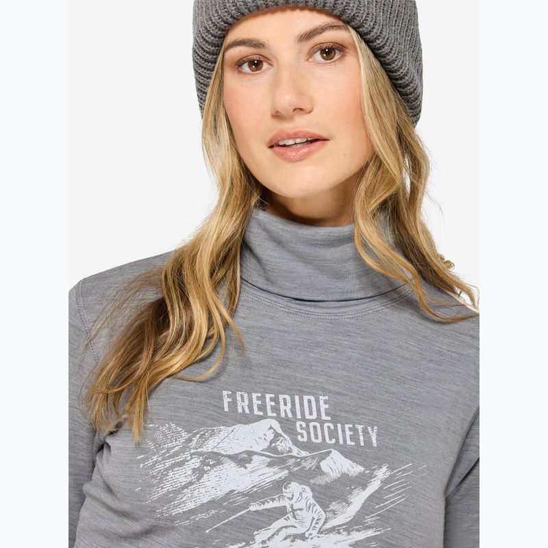 Dámsky sveter Super.Natural Freeride Roll Neck cashmere grey melange / f. white / f. white 3