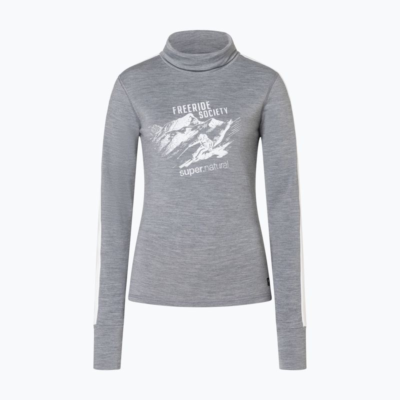 Dámsky sveter Super.Natural Freeride Roll Neck cashmere grey melange / f. white / f. white 4