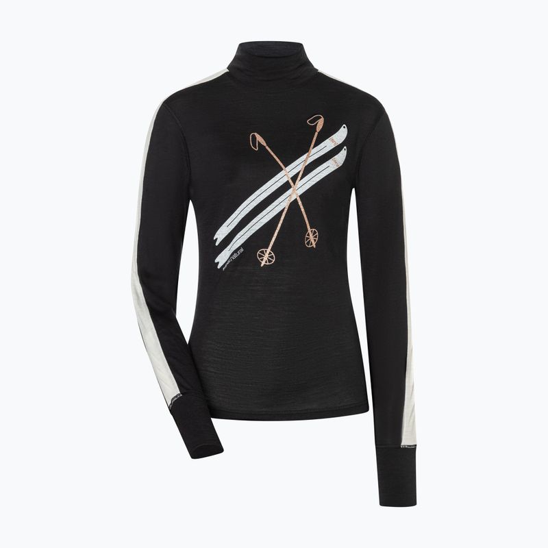 Dámske tričko longsleeve super.natural KryTeeede Col T-Neck Light jet black/white/mountain trail gl/white 4