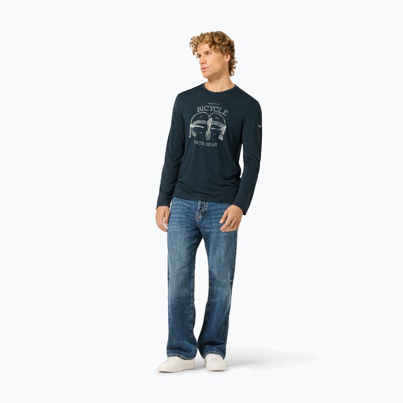 Pánske tričko longsleeve super.natural Bike Enthusiast blueberry/various 2