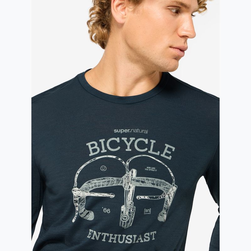 Pánske tričko longsleeve super.natural Bike Enthusiast blueberry/various 3