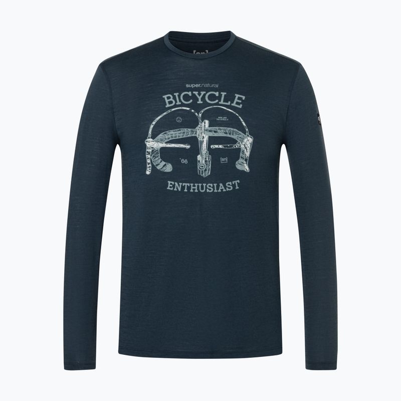 Pánske tričko longsleeve super.natural Bike Enthusiast blueberry/various 4