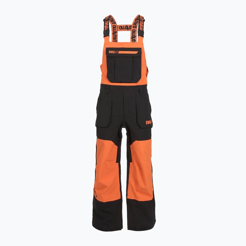 Pánske snowboardové nohavice ThirtyTwo Basement Bib black/orange