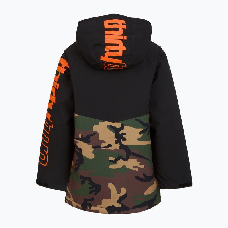 Detská snowboardová bunda ThirtyTwo Grasser Insulated black/orange 2
