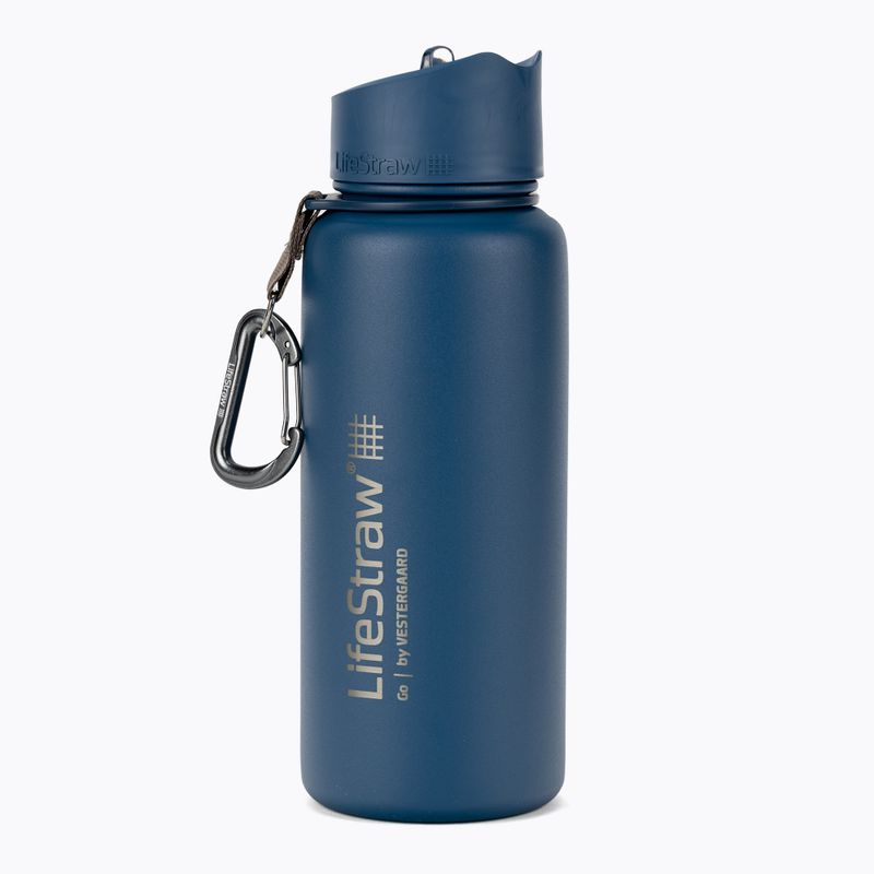 Cestovná fľaša Lifestraw Go z nehrdzavejúcej ocele 710 ml modrá LSGOSSMB1