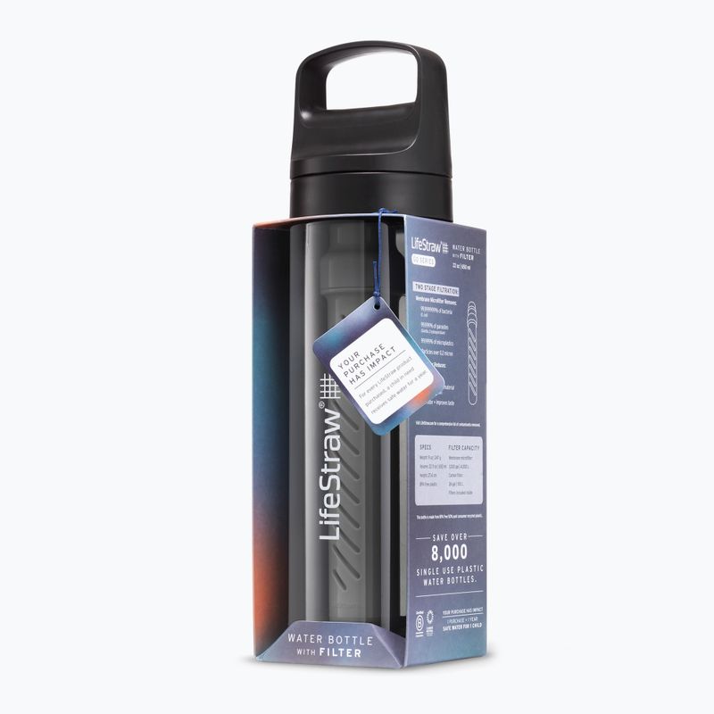 Cestovná fľaša Lifestraw Go 2.0 s filtrom 650 ml čierna 3