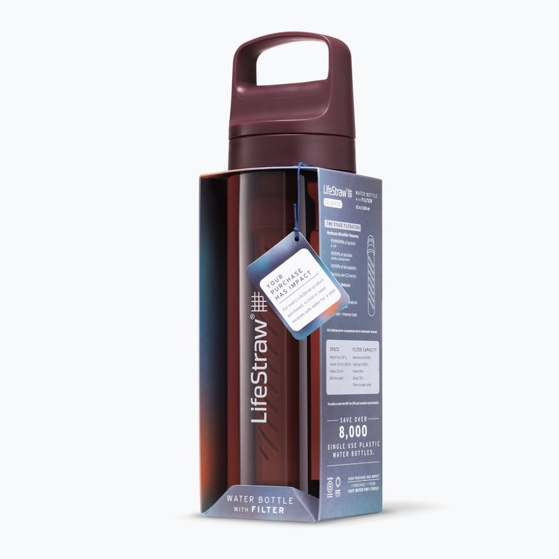 Lifestraw Go 2.0 cestovná fľaša s filtrom 650ml merlot me away 4