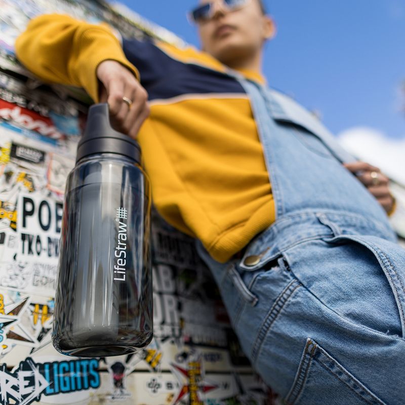 Cestovná fľaša Lifestraw Go 2.0 s filtrom 1 l čierna 4