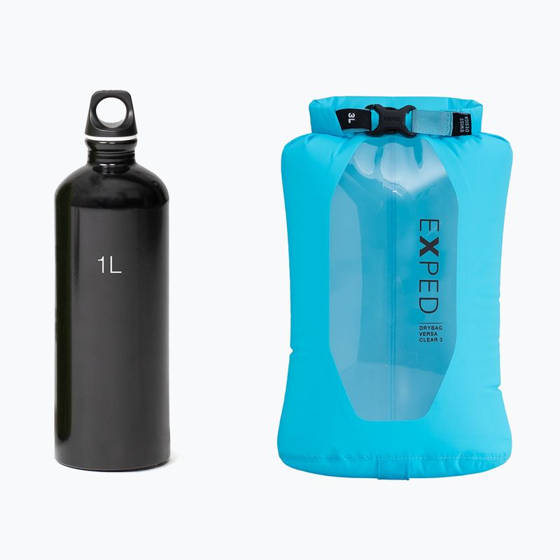 Nepromokavý vak Exped Drybag Versa Clear 3 l cyan 2