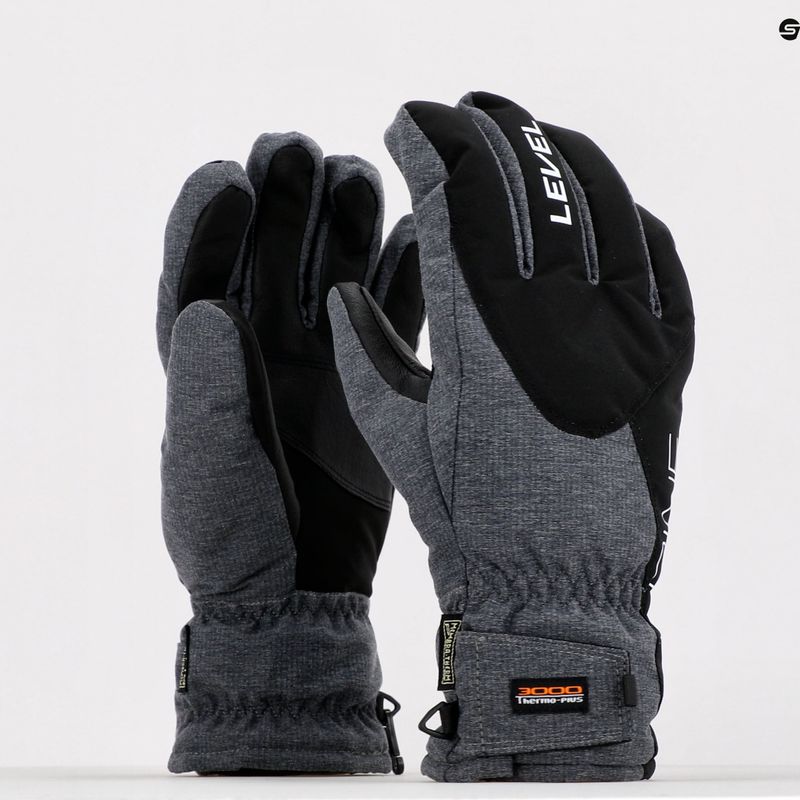 Pánske lyžiarske rukavice Level Alpine sivé 3343 5