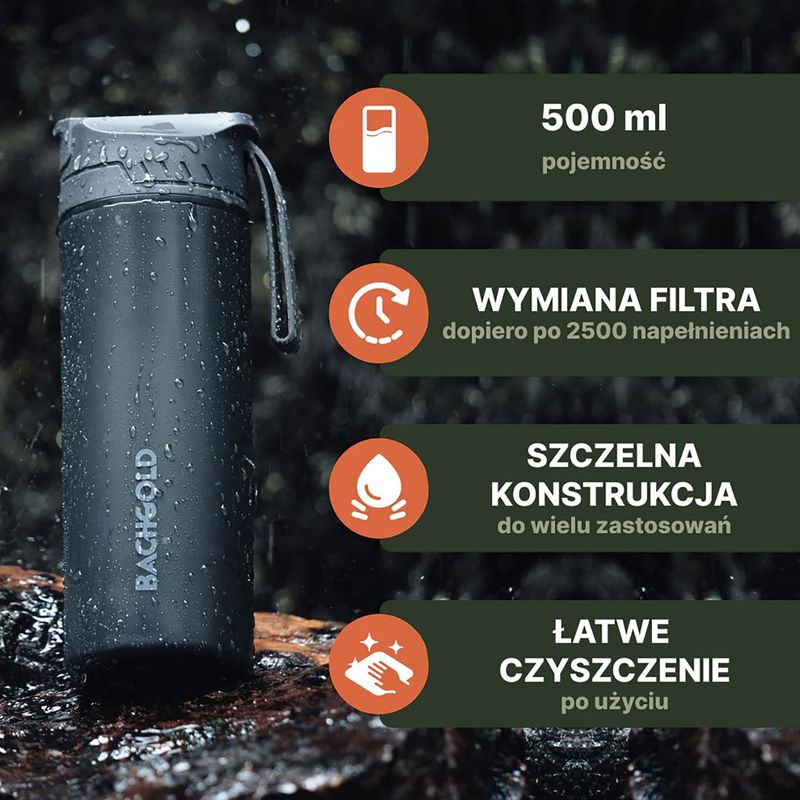 Cestovná fľaša s filtrom Bachgold Selfpress Waterfilter 500 ml white 3