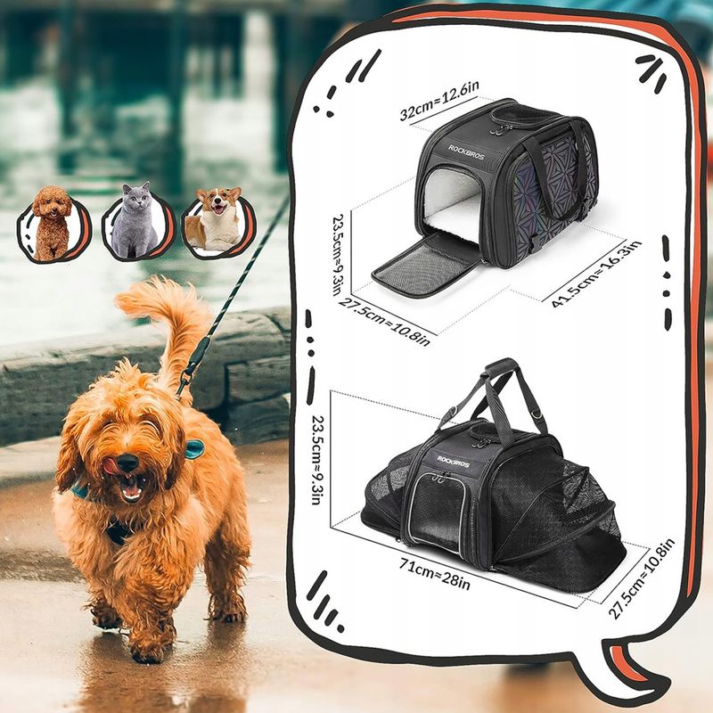 Taška na bicykel Rockbros pet carrier 30140028 25 l black 8