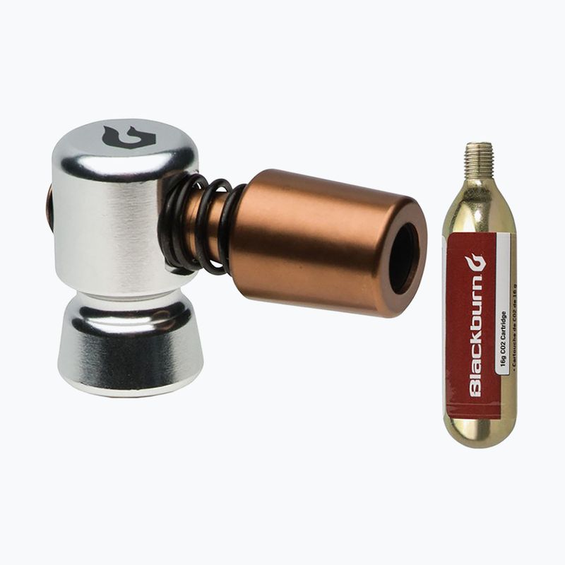 Cyklistická pumpa Blackburn Wayside CO2 + 1 kazeta 16g strieborná 2