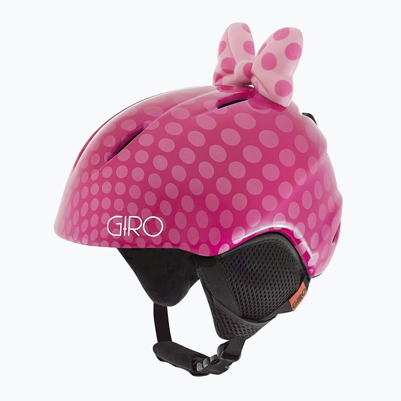 Detská lyžiarska prilba Giro Launch Plus pink bow polka dots