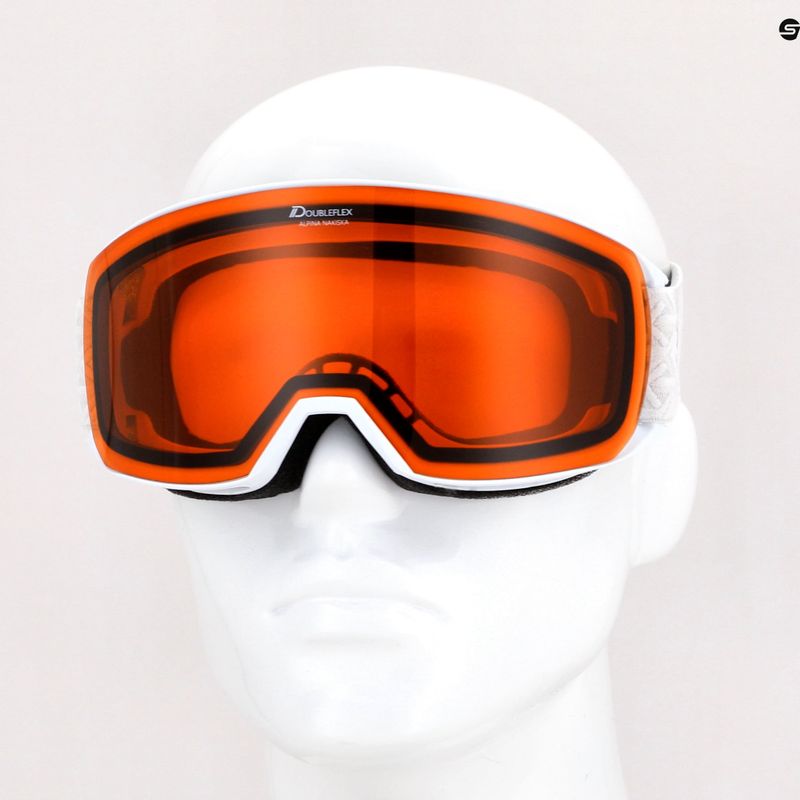 Lyžiarske okuliare Alpina Nakiska white matt/orange 5