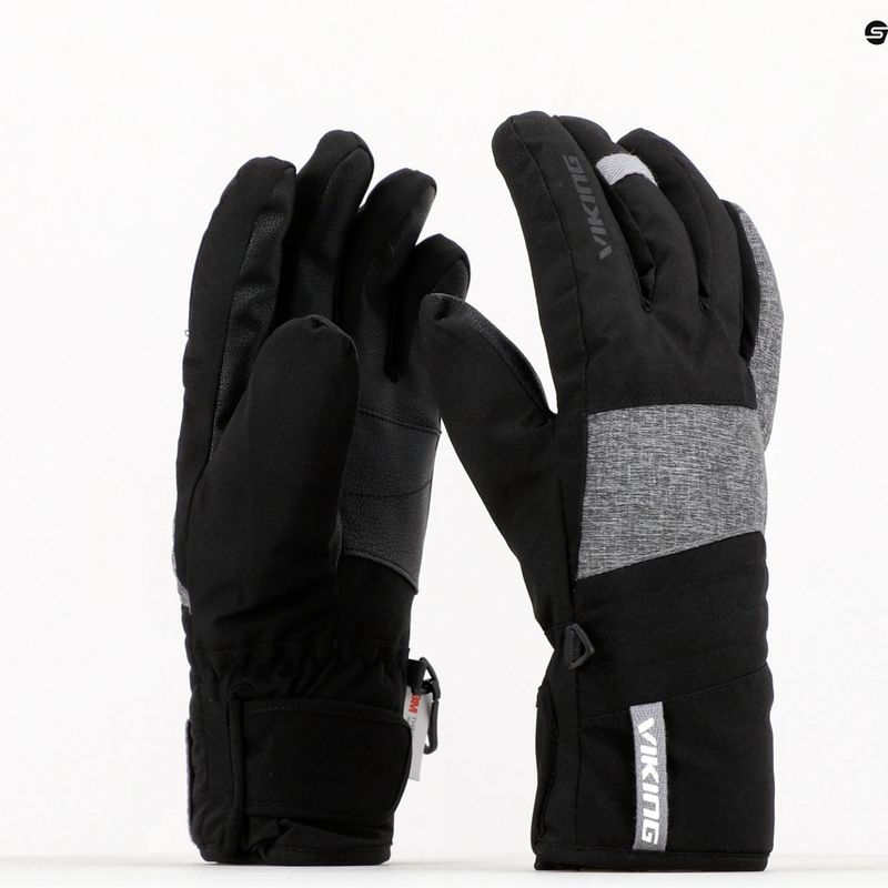 Pánske lyžiarske rukavice Viking Espada black/grey 113/24/4587 9