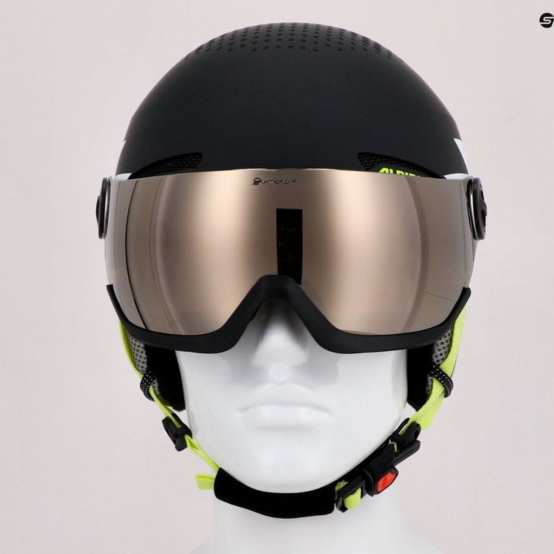 Detské lyžiarske prilby Alpina Zupo Visor Q-Lite charcoal/neon matt 14