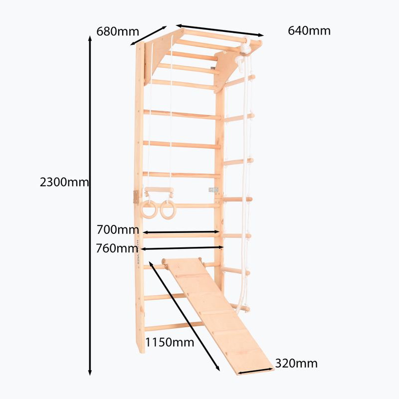 Gymnastický rebrík RINAGYM Kombi 3 16