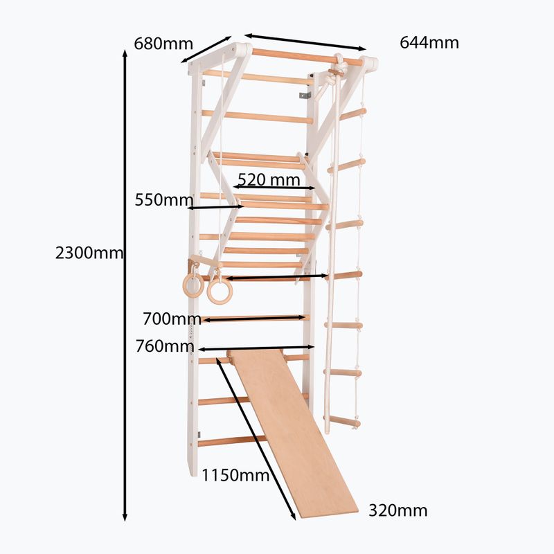 Gymnastický rebrík RINAGYM Sport 3 white 7